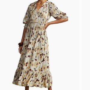 Polo Ralph Lauren Floral Plisse Maxi Dress Size 8